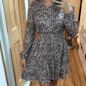 Allegra K Dress - Long sleeve cheetah print
